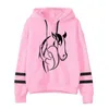 Hoodies femininos outono cavalo impressão feminino multicolorido casual moda sweatshirts 2023 manga longa roupas dos desenhos animados