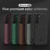 Voor Samsung S21 Case Slanke Schapenvacht Leer Magnetische Matte Cover Voor Galaxy S20 S10 S9 S8 A70 A50 A30 A21S schokbestendig Hard Back Conque