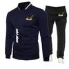 Tute da uomo 2023 Primavera Autunno Ski Doo Can-am Logo Stampa Slim-Fit Girocollo Giacca con cerniera Pantaloni sportivi tinta unita Comodo Trendy