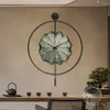 Wall Clocks Flowers Clock Hanging Nordic Design Metal Unique Round Watches Silent Living Room Hall Quiet Relogio De Parede Home Decor