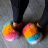 Slippers Girl S Summer Must Haves Multicolour Plush Fur Beach Flip Flops Damer Lovely Home Fluffy Slide Furry Sandals 230901