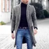 Women's Wool Blends 2023 Autumn Winter Luxury Tweed Coat Men Long Sleeve Trench Coat Plaid Vintage Slim Mid-length Windbreaker Brands Outerwear HKD230904