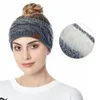 Femmes hiver bandeaux flou polaire doublé oreille plus chaud câble tricot épais chaud Crochet bandeau cadeaux 12 couleurs pour les femmes