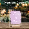 Other Event Party Supplies 302010 Set Clear Acrylic Sheet with Wood Stand Wedding Signs Blank Holder DIY Table 230901