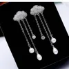 Dangle Oorbellen 2023 Micro-ingelegde Zirkoon Weer Cloud Crystal FromSwarovskis Groothandel Vrouwen Fijne Sieraden Vrouw