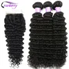 Synthetic Wigs CRANBERRY Hair Deep Wave Human Hair Bundles With Closure 4 pcs/lot Brazilian Hair Weave Bundles With Closure Remy Hair 230901