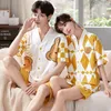 Vêtements de nuit pour hommes 2023 Couples Kimono Coton Doux Femmes et hommes Pyjamas assortis Ensemble d'été Shorts Loungewear Hombre Freeship