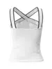 Débardeurs pour femmes Femmes Criss Cross Halter Top sans manches Basic Slim Fit Rayé Rib Knit Tank Léger Athletic Yoga Shirt