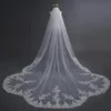3 Meter Ivory Cathedral Wedding Veil with Comb Long Lace Edge Bridal Veil High Quality Wedding Accessories Real Pictures266F