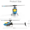 ElectricRC Aircraft Nybörjare RTF Automatisk stabil RC -helikopter 24G 4 -kanal Enkel propeller utan aileron E129 C129 Hållbar lång flygtid 230901