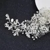 Pinces à cheveux strass fleur feuille peigne de mariée pour filles ornements en cristal bijoux perles simulées accessoires de mariage