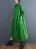 Casual Dresses Polka Dot Hollow Out Cotton Shirt For Women Långärmad Löst vintage klänning Elegant kläder Spring Autumn 2023