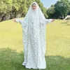 Ethnische Kleidung Muslim Dubai Türkei Bedrucktes Kleid Robe Eid Kapuze Hijab Gebet Ramadan Kleid Abaya Islamische Kleidung Arabisch Überkopfkaftan