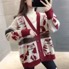 Womens Sweaters Fall Sweater Clothing Fashion Cat Animal Cardigan Woman Oversized Tops Korean Knit Coat Pull Femme 230904