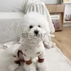 Odzież dla psa Teddy Home Ubrania Szczenię czteropisowe ubrania Niedźwiedź Niedźwiedź ubrania pieskowe pomoranowe letnie ubrania Pet pies pulover x0904