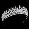 Copricapo EillyRosia Corona europea con zirconi Fascia da sposa Ornamento per capelli Copricapo e diademi Accessori da sposa Stile