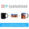 Mugs DIY Personalized Magic Mug 350ML Water Transfer Color Ceramic Cup Customized Print With Buyer's Po And Text