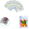 wholesale 100pcs / lot sacs d'emballage de détail en plastique refermables pochette en papier d'aluminium holographique sac anti-odeur pour le stockage des aliments ZZ