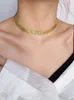 Fashion Design Titanium Steel Letter M Necklace Female Choker Neck Chain GOOD LUCK Letter Pendant Necklace