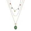 Трехслойное ожерелье с буквенным французским холодным и крутым стилем для женщин с легким роскошным темпераментом, бирюзовая цепочка на ключицу в форме змеи
