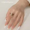 Bröllopsringar 14K Cincin Manset Gelas Dipalu Berisi Emas Cincin Gelang Buatan Tangan Cincin Perhiasan Minimalis Cincin Boho Perhiasan Tahan Noda Halus 230904