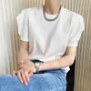 Koszulka damska solidna designerska designerska podkładka na ramię krótkie rękaw