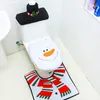 Toalettstol täcker 3st jullock täcker mattan söt tecknad jultomten snögubbe älvdekorationer badrumsprodukter