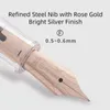 نافورة أقلام النافورة ناتامي القلم غرامة NIB شفاف واضحة المحول الحبر السلس تدفق الذهب الذهب تقليم هدية جلدية جلدية السه