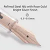 Vulpennen Natami Vulpen Fijne punt Transparante, heldere inktconverter Smooth Flow Rose Gold Trim Gift Lederen etui Platina Kalligrafie HKD230904