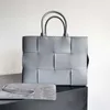 Bottegass Bag 23 Tote Bag Four Grid Arco Handbag Cowhide Pure Woven Intrecio Tote Handheld Women's Bag