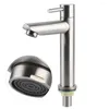 Bathroom Sink Faucets Silver Single Cold Faucet Basin 304 Stainless Steel Universal Filter Impurities Kitchen Accessories