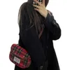 Evening Bags Woolen Plaid Bag Small Side British Crossbody Shoulder Saddle Bag 230828