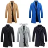 Women's Wool Blends Wool Overcoat Coat Outwear Long Sleeve Trench Coats Jacket Stylish Elegant Pocket Coat Long Coat Winter Wool Coat Slim Men Coat HKD230904