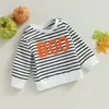 Hoodies moletons 0614 Lioraitiin 03 anos infantil bebê menino menina outono pullovers listra carta impressão de manga comprida moletom de Halloween tops 230901