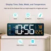 Wall Clocks 16inch Digital Remote Control Date Week Temperature Timer Countdown LED Desktop Table Alarm Clock For Bedroom Decor