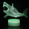 Nyhetsartiklar Shark Series 3d Night Light for Home Bedroom Night Lamps lampor Rum Dekor Bedrum Dekoration Neon Sign LED Light Decoration 230904