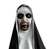 Party Masks The Horror Scary Nun Latex Mask WHeadscarf Valak Cosplay for Halloween Costume Face Masques with Headpiece 230901