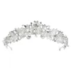 Handgemaakte kristallen bruiloft haaraccessoires Strass Tiara Bruidshoofdband Kronen Hoofddeksel Heldere parels voor avond Party212N