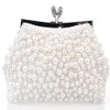 Nowa moda dwa łańcuchy kobiety Pearl Evening Bag Clutch Wspaniała ślubna torebka na przyjęcie weselne 326k