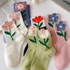 Chaussettes de femmes tulipes fleuris