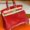 Designer Bags Womens Handbags Crocodile Handbag 2024 New Leather Hand Lock Locks Skin One Shoulder Fashion Have Logo Uh6m