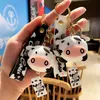 Koreli versiyon yaratıcı yeni çizgi film sevimli inek anahtar zinciri kolye