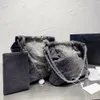 CC 22 – sacs composites en Denim noir vieilli, sacs à main de styliste, fourre-tout décontracté pour femmes, portefeuille matelassé, sacs à main de week-end 36CM