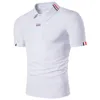 Herrpolos fast färg Mens Polo skjortor Kort ärm Casual mode Summer Lapel Male Topps 230901