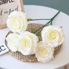 5 głów jedwabny tkanina róży róży róży Wedding Kwiat Kwiatowy Bridal Bouquet Decor Home Decor Artificial Flower Decoration Party