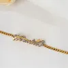 Anklets Anpassade namn Anklet för kvinnor Personlig 3D -typskylt Anklet Anpassad dubbelfärg Kubansk kedja Anklet 230901