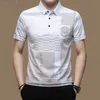 Erkek Polos Varış İş Tarzı Polo Gömlek Erkek Mektup Baskı Taşımalı Yaka T Shirt Tops 230901