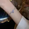 Link pulseiras cheias de strass ajustável banhado a ouro amor coração pulseira para mulher 2023 na moda rosa zircão jóias presentes