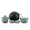 Theekopjes Chinese Reisset Kung Fu Keramische Draagbare Theepot Porselein Teaset Gaiwan van Ceremonie Tool 230901