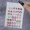 Stud Oorbellen 21Pairs Mode Esthetische Bloem Overdreven 2023 Kleine Dieren Minimalistische Stijl Drop